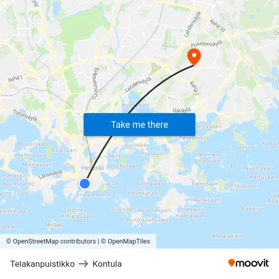 Telakanpuistikko to Kontula map