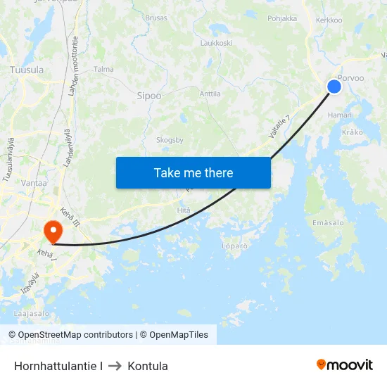 Hornhattula Road E to Kontula map