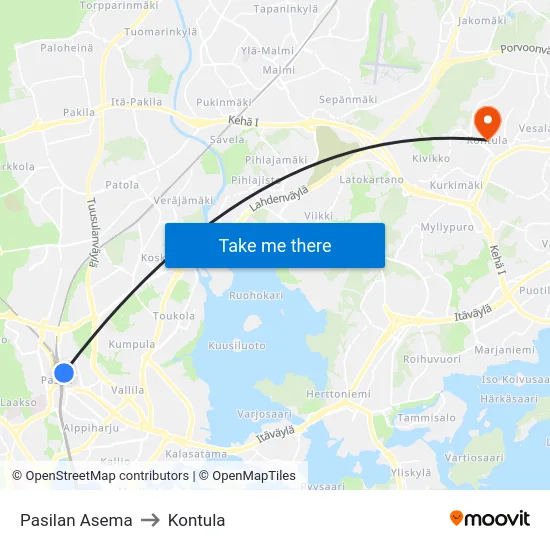 Pasilan Asema to Kontula map