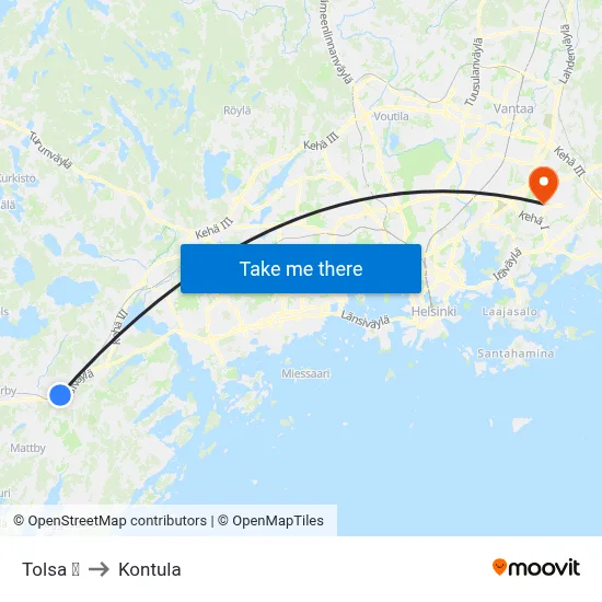 Tolsa 🚆 to Kontula map