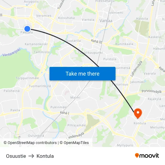 Osuustie to Kontula map