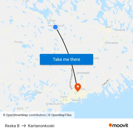 Reska B to Manor Rapids map