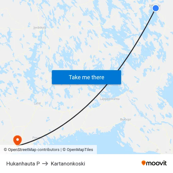 Hukanhauta North to Manor Rapids map