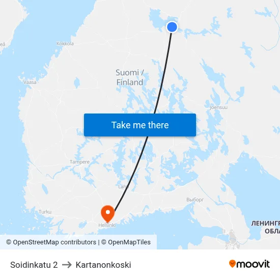 Soidinkatu 2 to Manor Rapids map