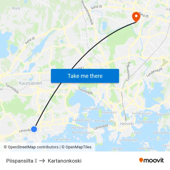 Piispansilta 🛍️ to Manor Rapids map