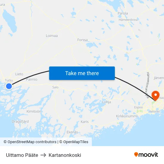Uittamo Pääte | 🏞 to Manor Rapids map
