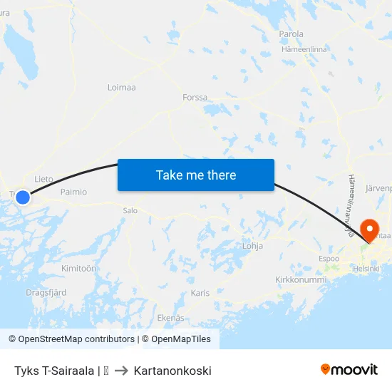 Tyks T-Sairaala | 🏥 to Manor Rapids map