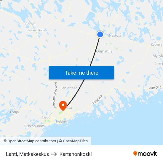 Lahti Travel Center to Manor Rapids map