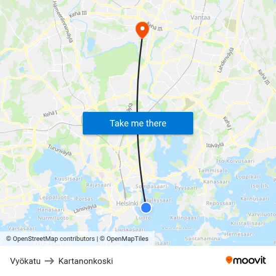 Vyö Street to Manor Rapids map