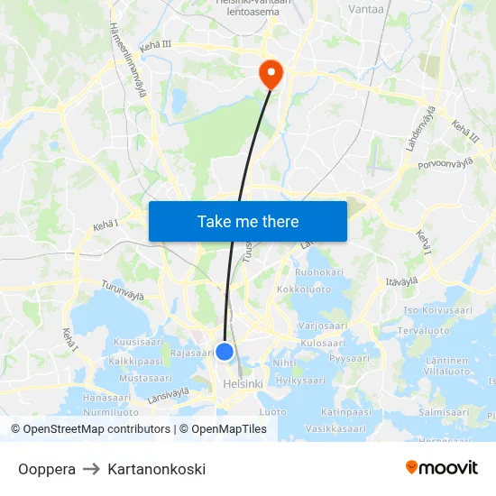 Opera to Manor Rapids map