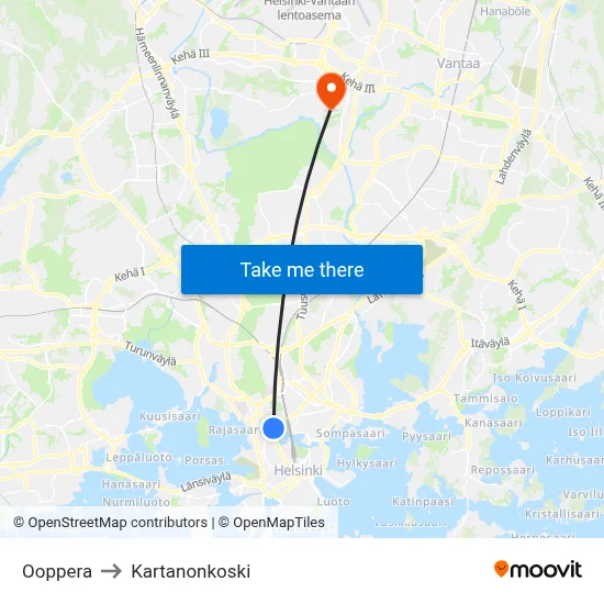 Opera to Manor Rapids map