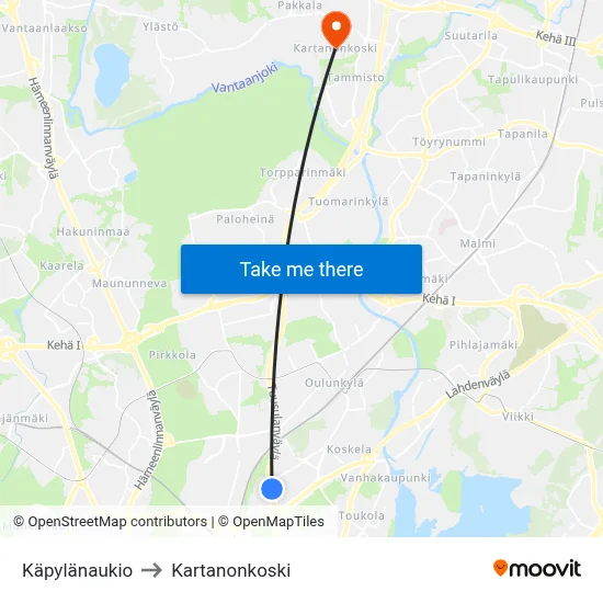 Kapyla Square to Manor Rapids map