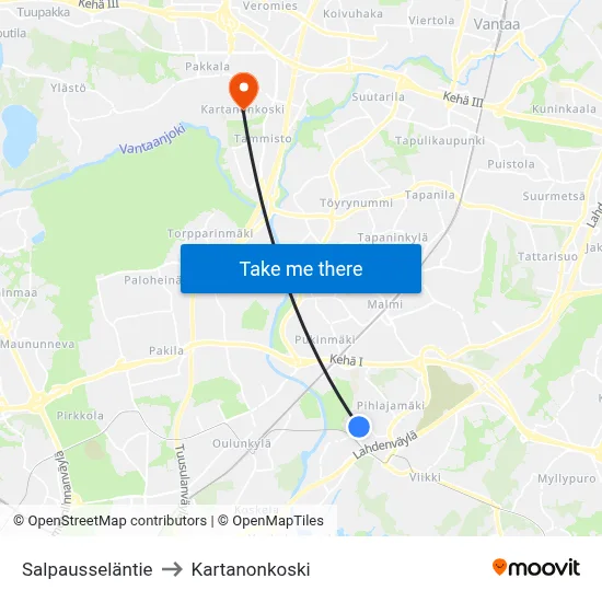 Salpausselkä Road to Manor Rapids map