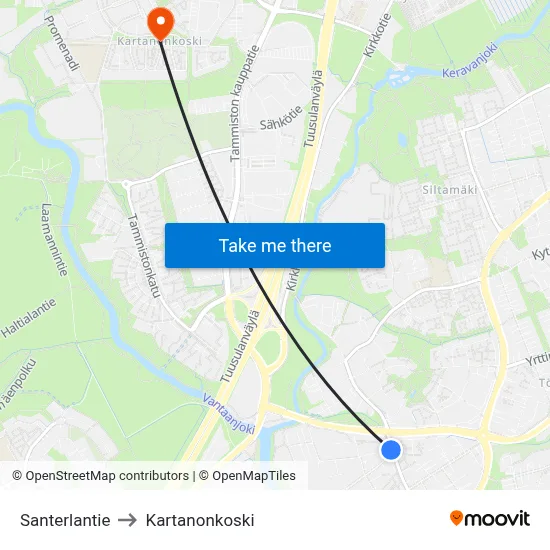 Santerla Road to Manor Rapids map