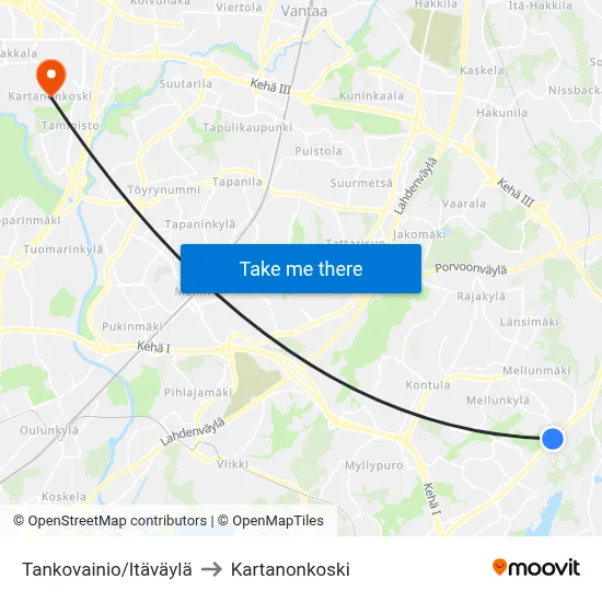 Tankovainio/East Way to Manor Rapids map