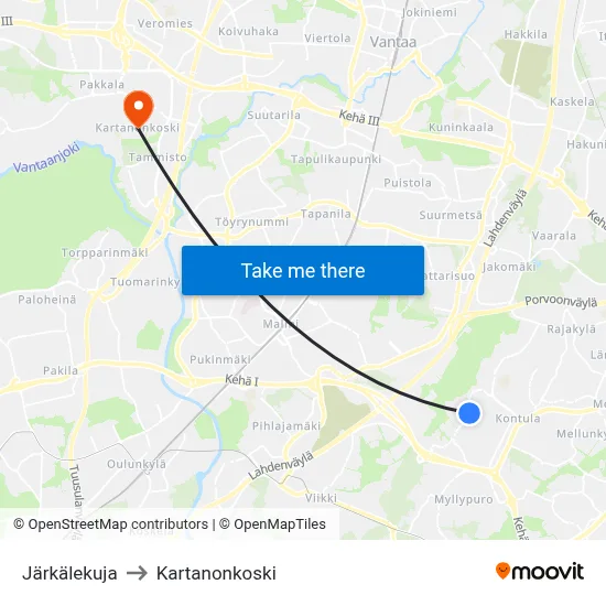 Järkälekuja to Manor Rapids map