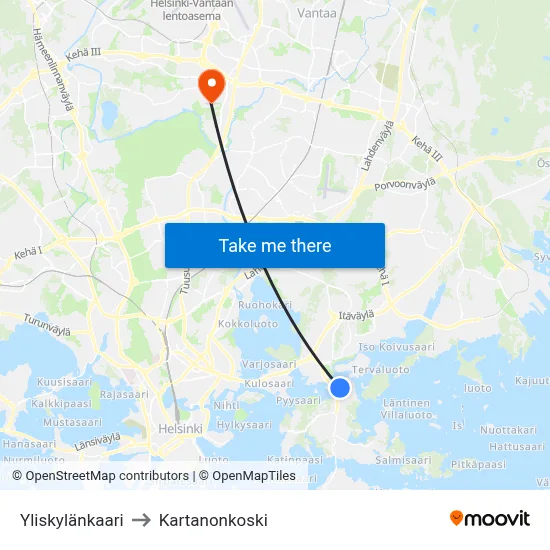 Yliskyla Arc to Manor Rapids map