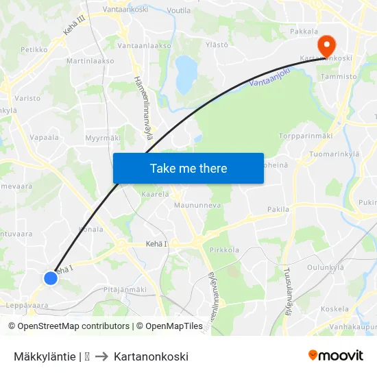 Mäkkyläntie | 🏫 to Manor Rapids map