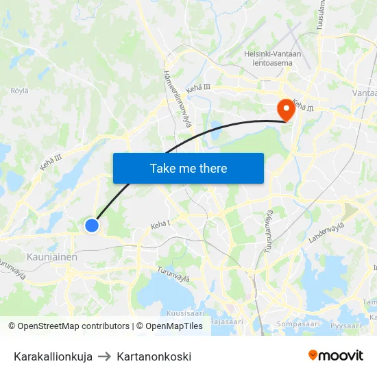 Karakallio Lane to Manor Rapids map