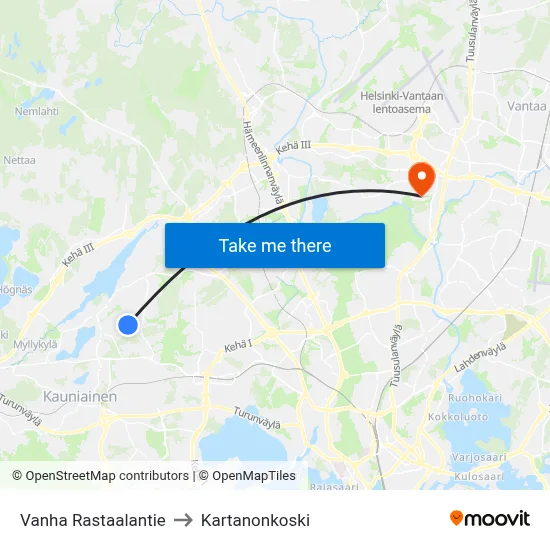 Old Rastaala Road to Manor Rapids map
