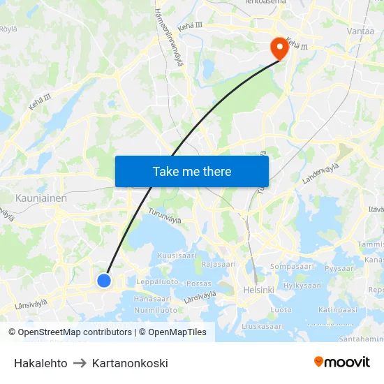 Hakalehto to Manor Rapids map