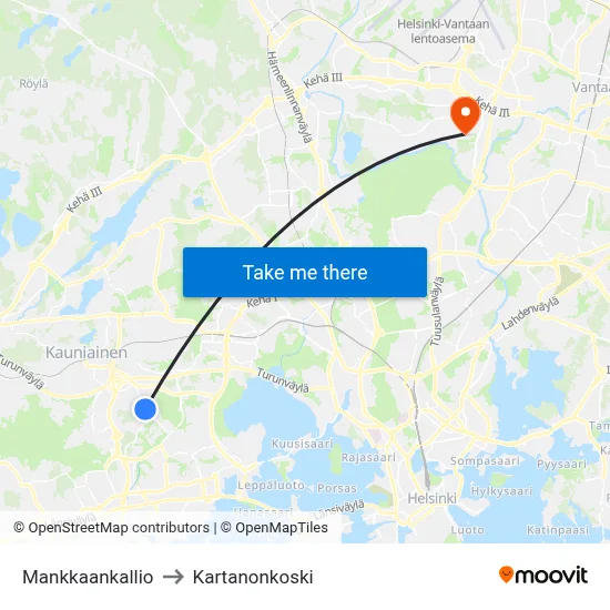 Mankkaa Hill to Manor Rapids map
