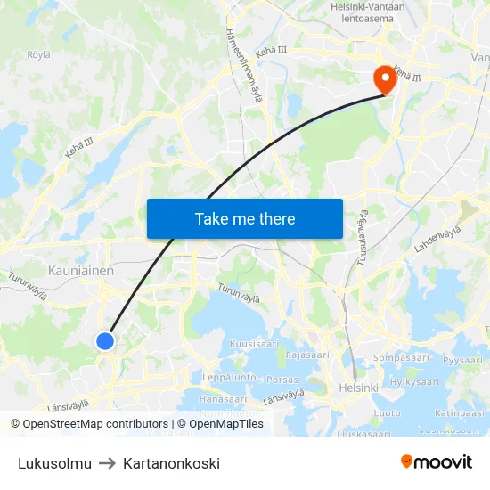 Lukusolmu to Manor Rapids map