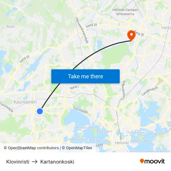 Klovinristi to Manor Rapids map