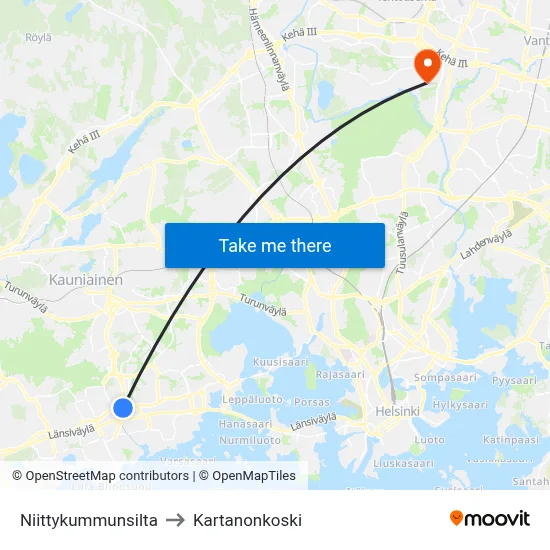 Niittykumpu Bridge to Manor Rapids map