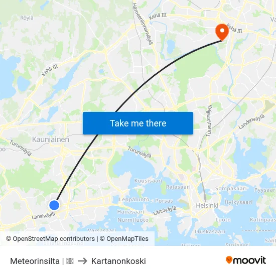 Meteorinsilta | 🌳🏫 to Manor Rapids map