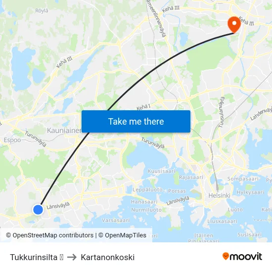 Tukkurinsilta 🛍️ to Manor Rapids map