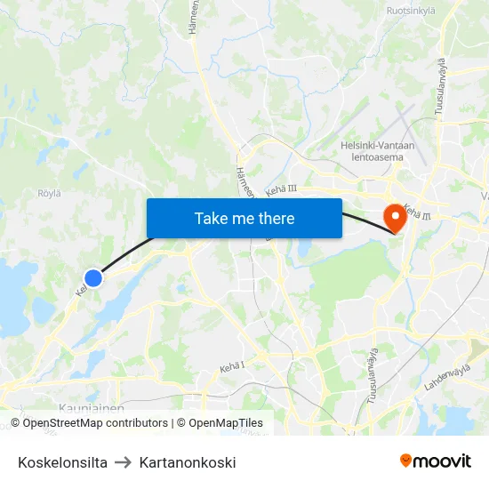 Koskelo Bridge to Manor Rapids map