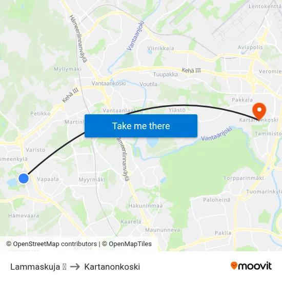 Lammaskuja | 🛒 to Manor Rapids map