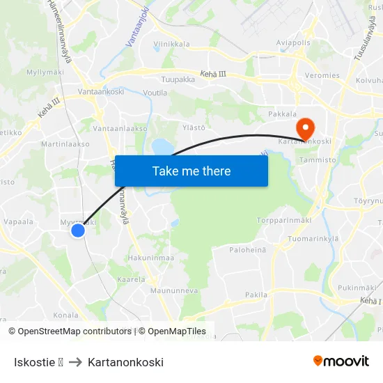 Iskostie 🛍️ to Manor Rapids map