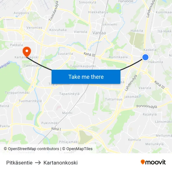 Pitkänen Road to Manor Rapids map