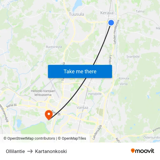 Ollilantie to Manor Rapids map