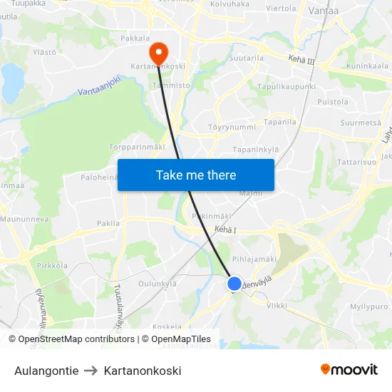 Aulangontie Road to Manor Rapids map