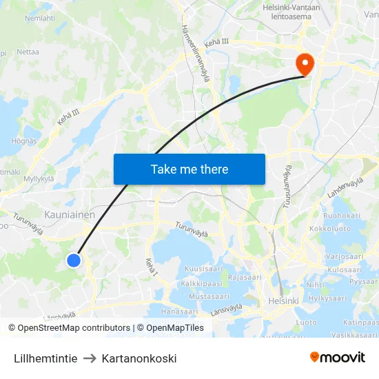 Lillhemt Road to Manor Rapids map