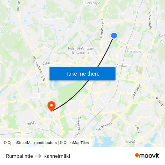 Rumpalintie Road to Kannelmaki map