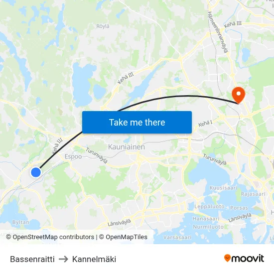 Basse Path to Kannelmaki map