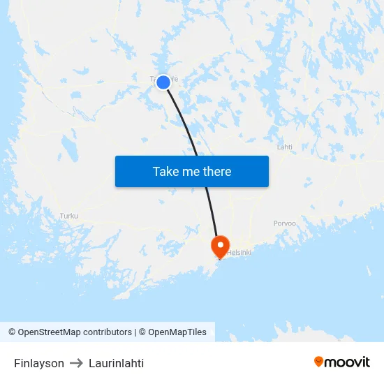 Finlayson to Laurinlahti map