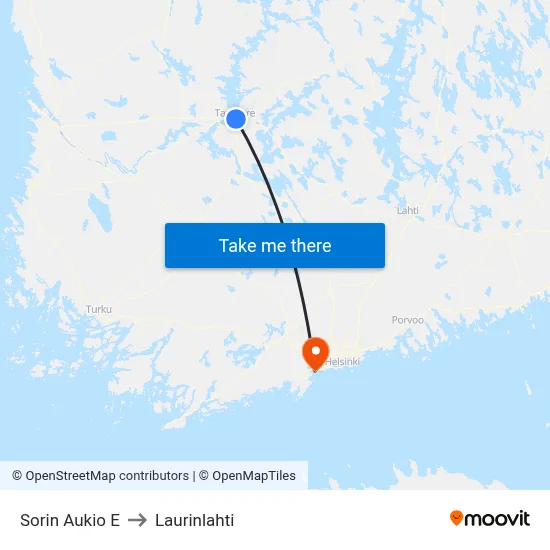 Sori Square E to Laurinlahti map