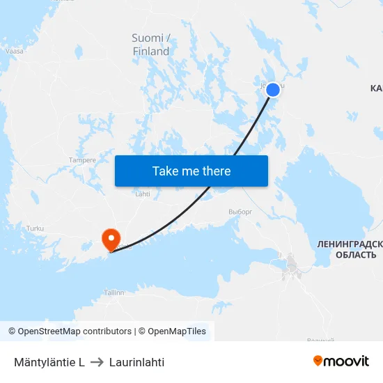 Mäntyläntie West to Laurinlahti map