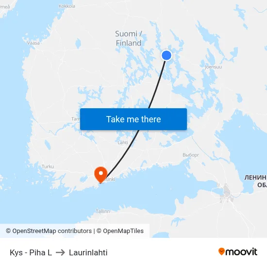 KYS - Yard L to Laurinlahti map