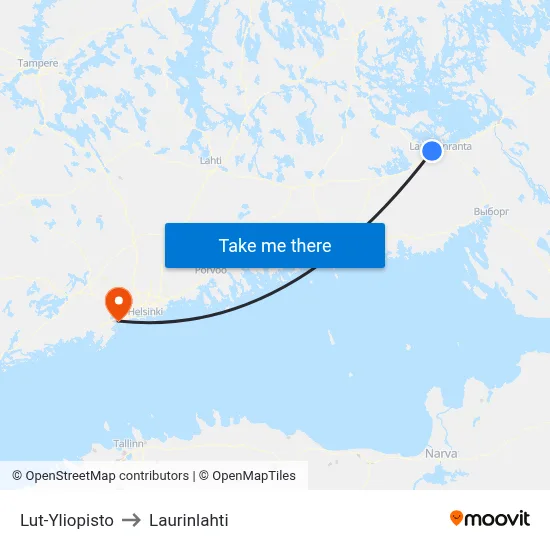 LUT University to Laurinlahti map