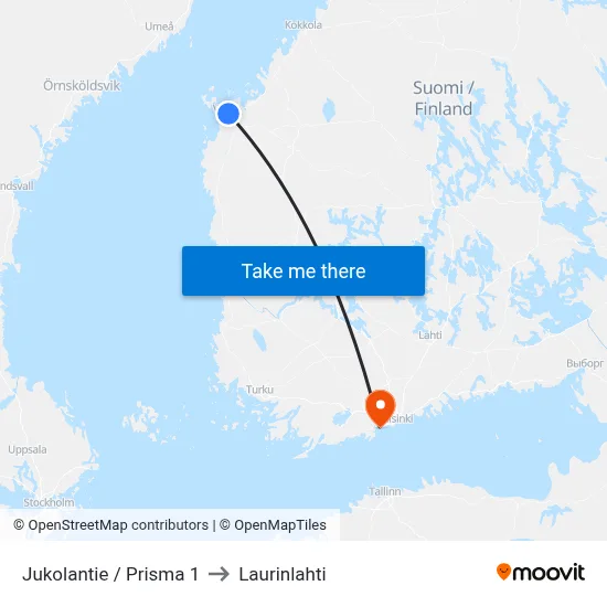 Jukolantie / Prisma 1 to Laurinlahti map