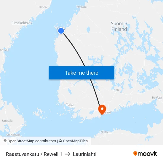 Raastuvankatu / Rewell 1 to Laurinlahti map
