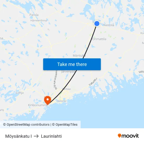 Möysänkatu E to Laurinlahti map