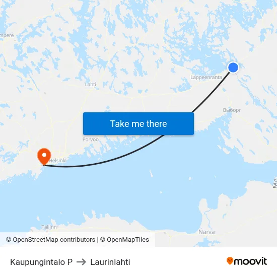 City Hall S to Laurinlahti map