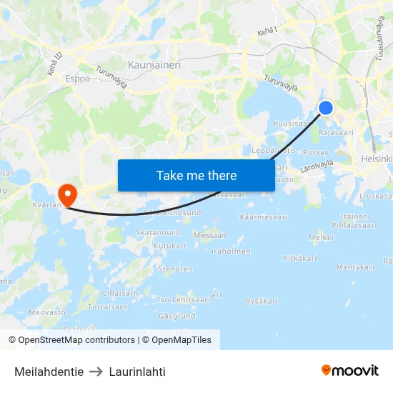 Meilahti Road to Laurinlahti map